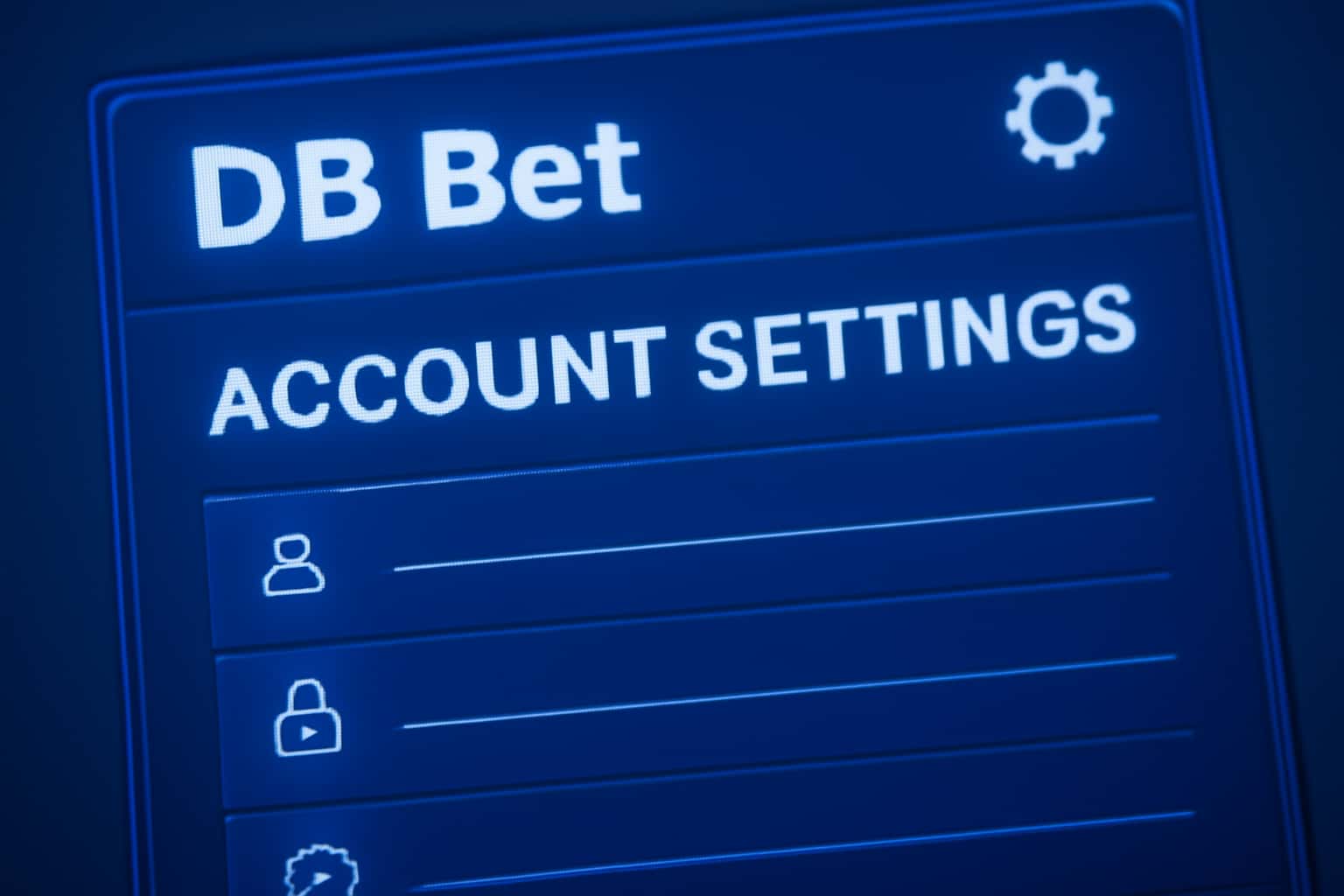 Informational scene focusing on DB Bet Account Settings.
