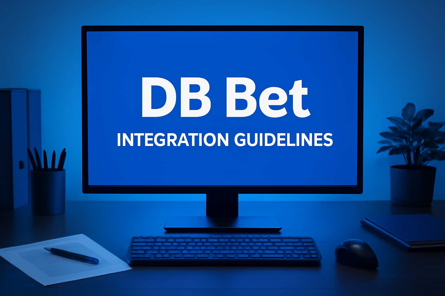 Informational image depicting DB Bet Integration Guidelines with a high-tech look.