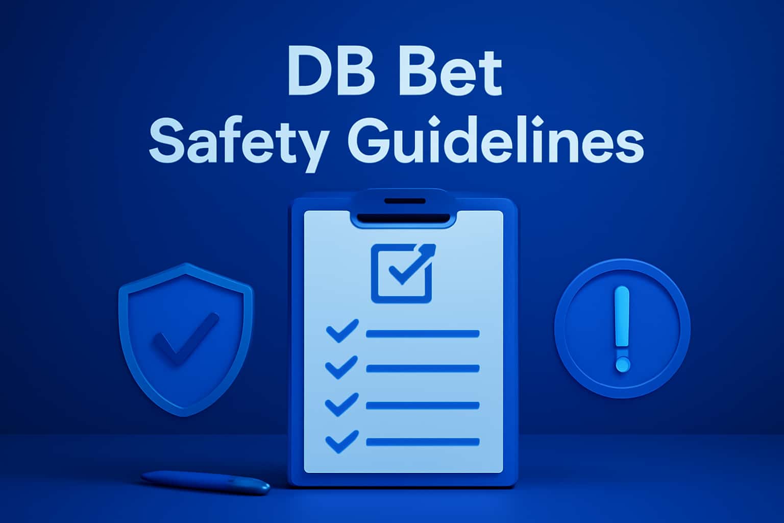 An informative scene illustrating the DB Bet Safety Guidelines in a sleek, modern design.