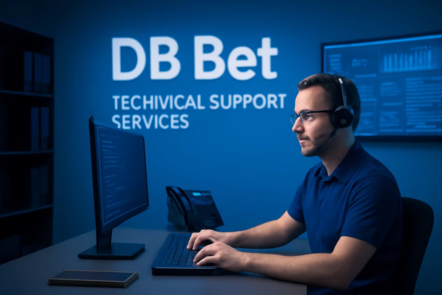 An informative display of DB Bet Technical Support Services with the text DB Bet prominently featured.