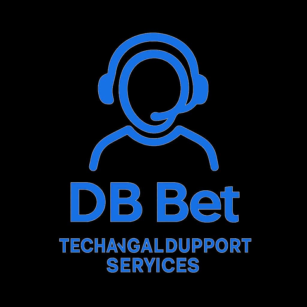 A professional badge for DB Bet Technical Support Services.