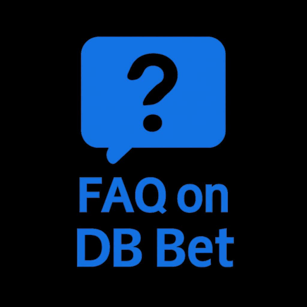 A professional badge representing FAQ on DB Bet in a modern design.