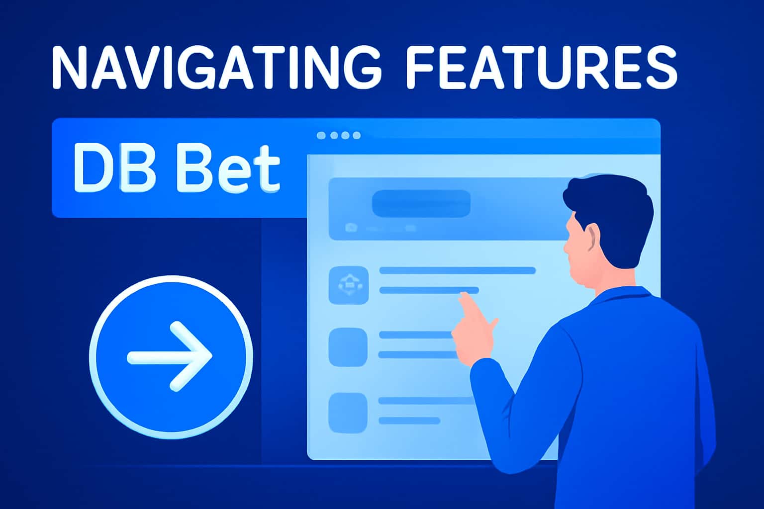 An informational layout showcasing DB Bet's features with a modern design.