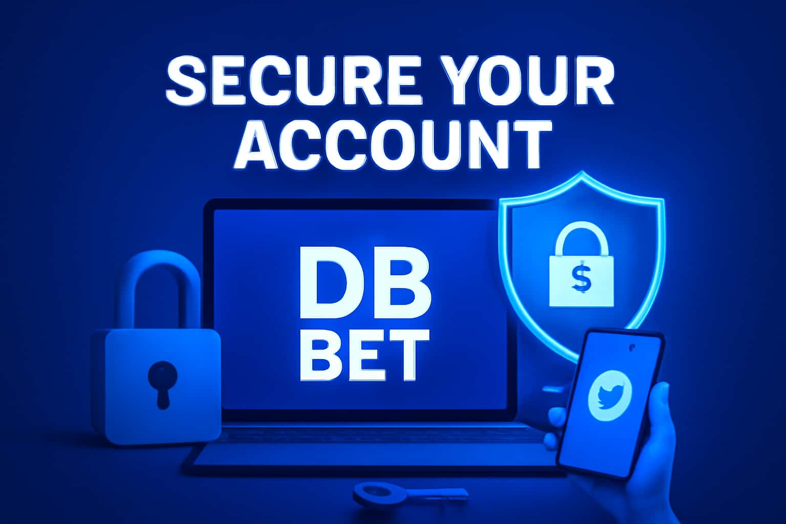 An informative representation of securing an online account, featuring the text 'DB Bet' prominently.